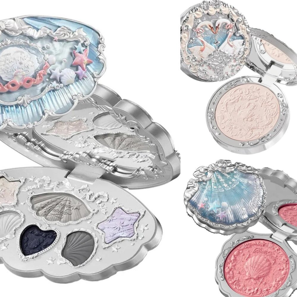 Set of 3 "Flower Knows " Cosmetics, Eyeshadow,  Blush,  Face Powder